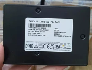 Samsung PM983A 7.68TB SSD 2.5" U.2 PCIe Gen3 NVMe MZ-QLB7T6B MZQLB7T6HALA-00W07