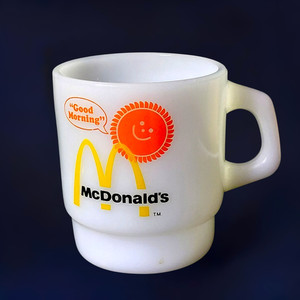 Fire-King McDonald's Good Morning Coffee Mug Anchor Hocking Vintage Milk Glass