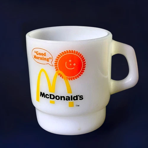 Fire-King McDonald's Good Morning Coffee Mug Anchor Hocking Vintage Milk Glass