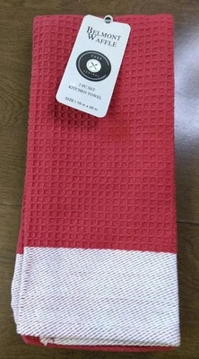 NOS Belmont Waffle 2 piece Set Kitchen Towel Chef Central waffle towels Boscov's - Image 1 of 4