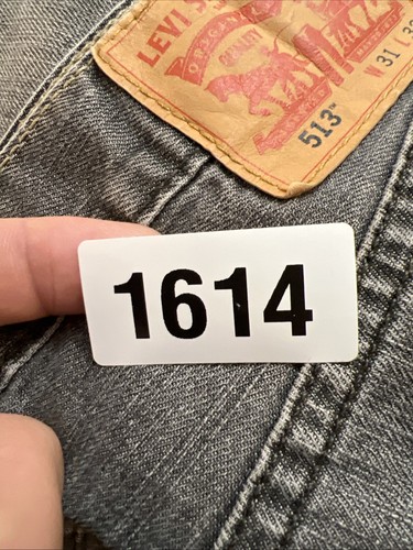 Levis 513 Jeans Mens 31x32 Gray Slim Straight Dark Wash Denim Casual Office - Picture 11 of 11