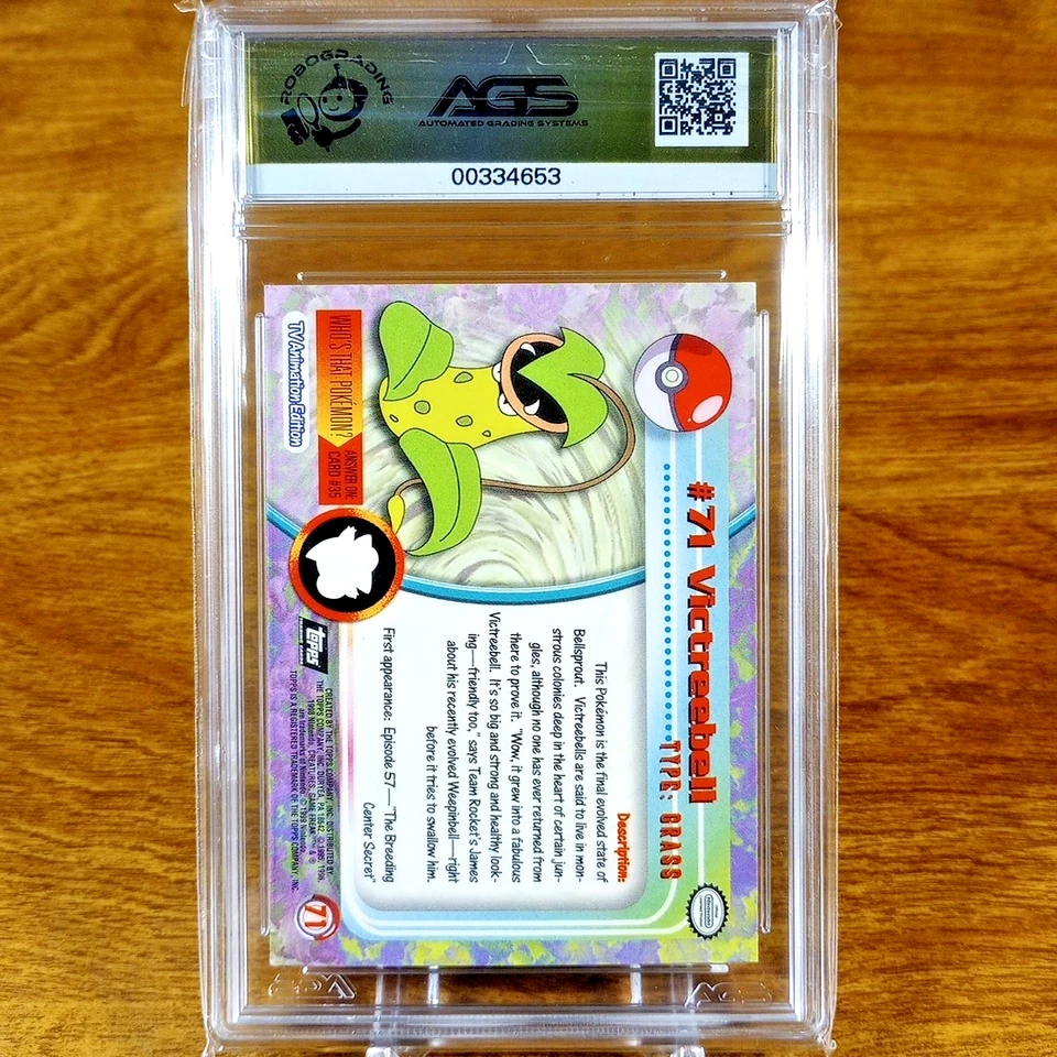 Pokemon Topps T.V. Series 1 Victreebel 71 AGS Mint+ 9.5 1999 TV #71 - Image 3 of 4