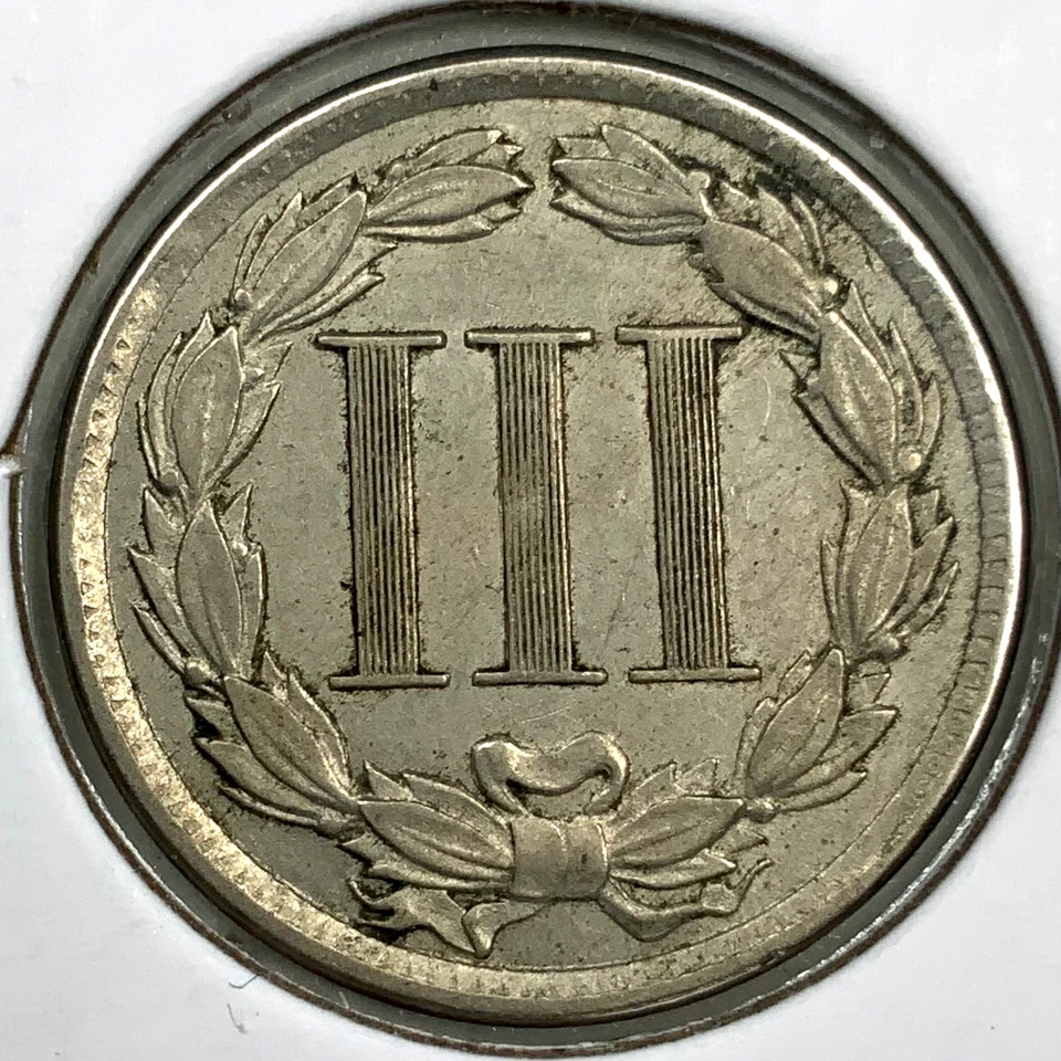 1882 3CN 3 Cent Nickel in VF+ Very Fine+ Condition RARE Low Mintage Only 22,200 - Image 3 of 3