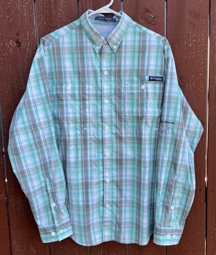 Camicia Columbia PFG Super Tamiami manica lunga uomo media grigio acqua a quadri ventilata