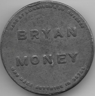Bryan Dollar 1896 medaglia campagna politica argento gratis un centesimo