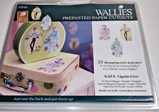 NIP! WALLIES SHOPPING GIRLS- SET OF 25 IN 3 DESIGNS - PRE PASTED PAPER CUTOUTS !