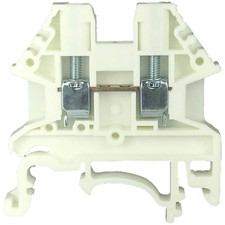 Dinkle White DK2.5N-WE DIN Rail Terminal Block Screw Type UL 600V 20A 12-22AWG,