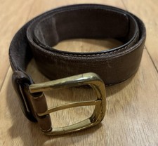 Brown Belt with Gold Buckle, About 39.5 Inches