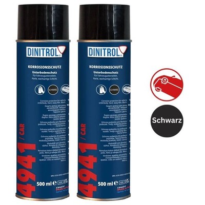 2x 500 ml Spray DINITROL 4941 / CAR Korrosion Unterbodenschutz | Schwarz | NEU