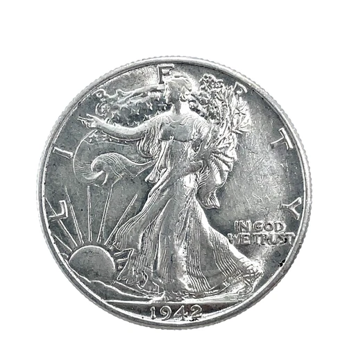 1942-D Walking Liberty Half Dollar 50c AU-Unc. 90% Silver U.S Coin # 15