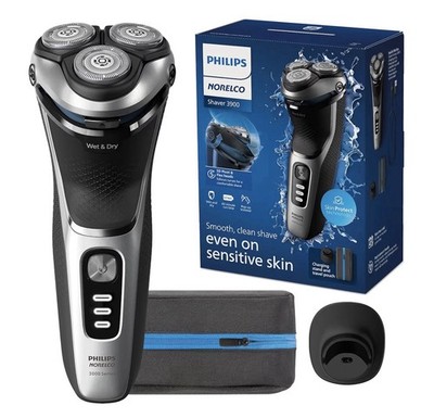 Philips Norelco Shaver 3900 Series, Wet and Dry Electric Shaver, P-Cap, Travel P