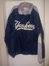 Vintage Majestic NY Yankees Blue Spell Out Wind Breaker Jacket XL