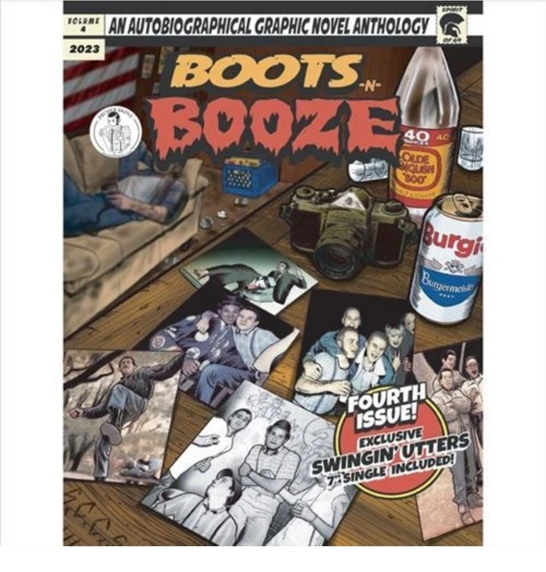 BOOTS-N-BOOZE COMIC WITH SWINGIN UTTERS NEW CD (VOLUME 4). NEW AND SEALED.