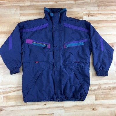 Vtg Helly Hansen Equipe Jacket Men XL Purple Green Ski Parka Coat