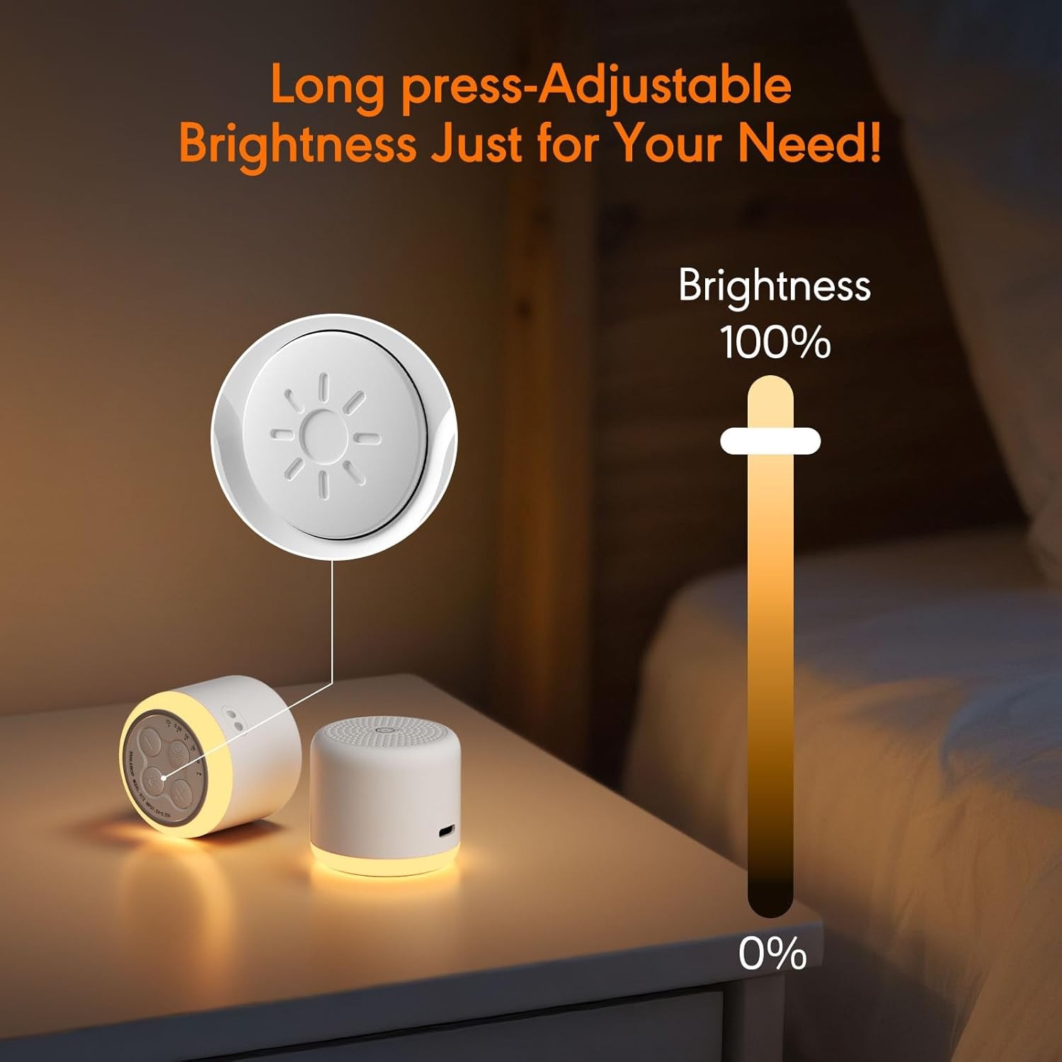 White Noise Machine with Night Light, 18 Soothing Sounds Portable Sound Machine 