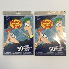 Lot Disney Phineas and Ferb Temporary Tattoos Kids Party Savvi