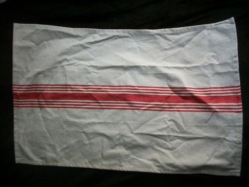 Vintage Kitchen Towel Red Stripes All Cotton Made in India Retro TW292 - Picture 3 of 10