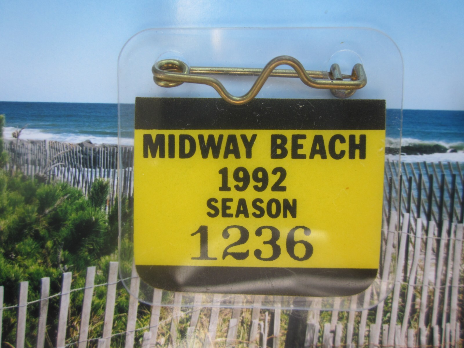 1992 MIDWAY BEACH NEW JERSEY SEASONAL BEACH BADGE/TAG 32 YEARS OLD eBay