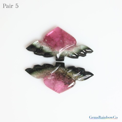 Carved Tourmaline fancy shape Loose Gemstones, Tourmaline carving pair gemstones - Picture 11 of 21