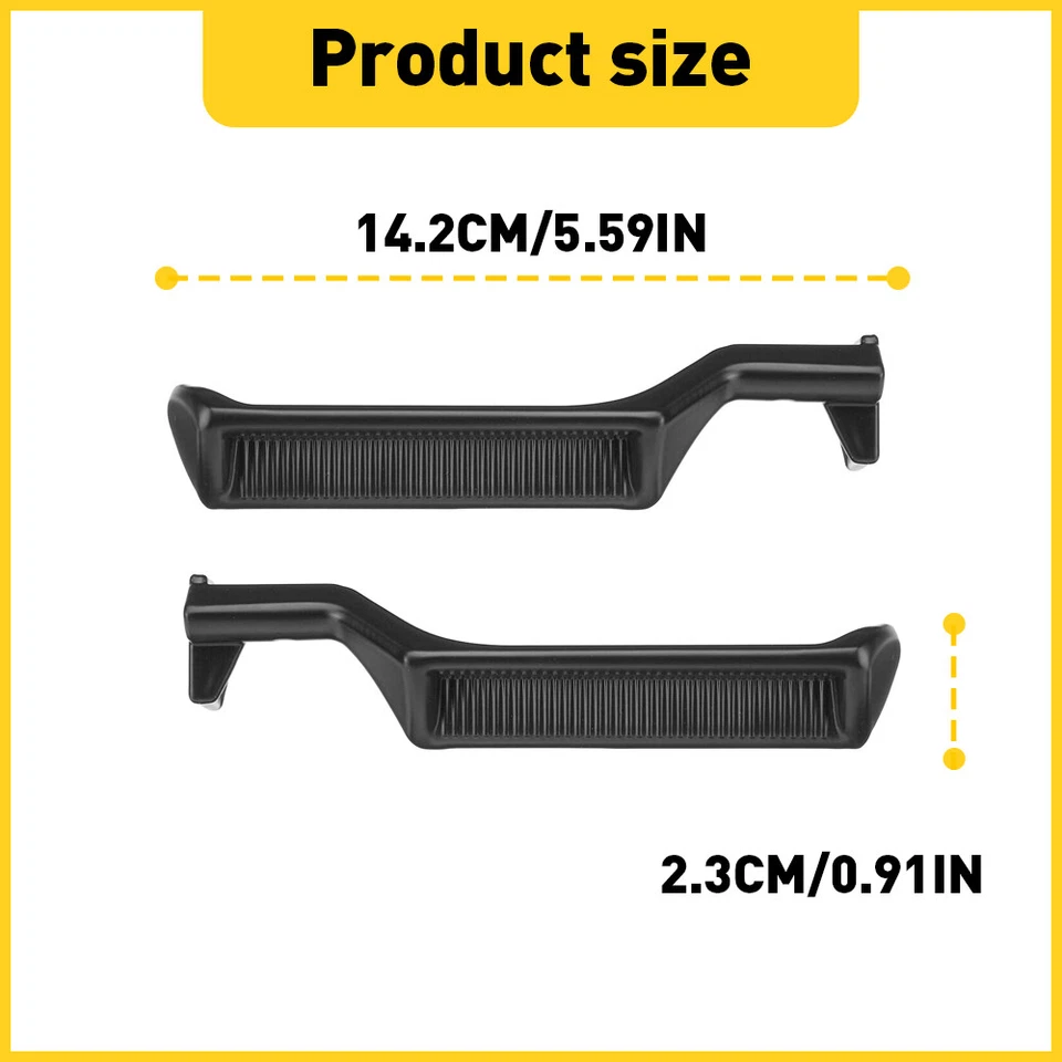 Par de maçanetas internas de metal preto LH RH para caminhão Ford F150 F250 F350 87-96 - Imagem 2 de 4