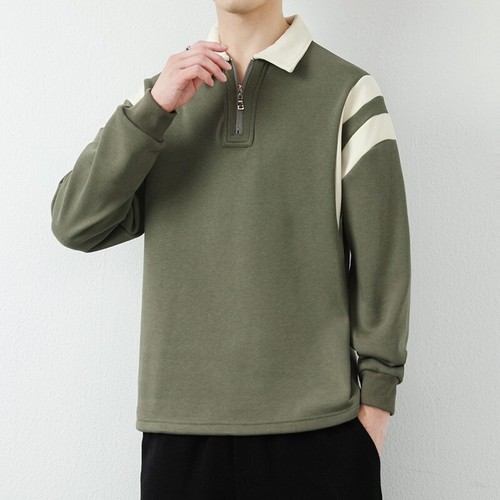Men’s Quarter Zip Pullover Sweatshirt Cotton Casual Loose Fit Fall XS-3XL
