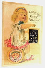 1870's-80's Lovely Cute Girl Chadwick's Cotton Thread Slate Chalkboard Card F48