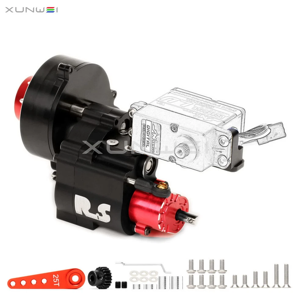 Alloy Dual Speed Reverse Transmission Gearbox for 1:10 Axial SCX10 II III Wraith - Image 3 of 4