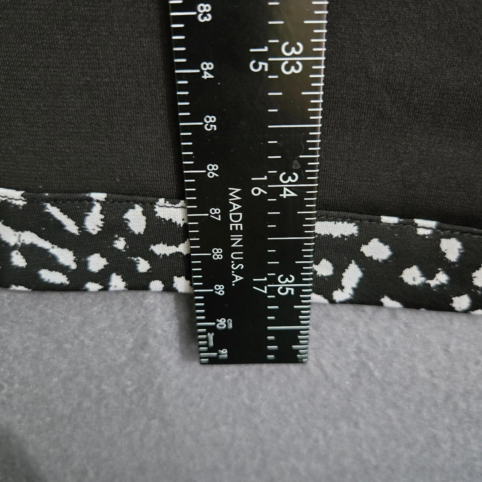 Abito Michael Kors donna M nero manica lunga con orlo stampa animalier bianco e nero