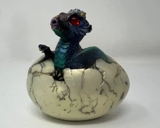 Dragon Egg Art Statue Vintage 2000 Adams Apple Baby Hatching Red Eyes Fantasy