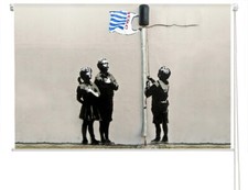 Banksy tesco bag flag Printed Blackout Roller Blinds Photo Picture Window Art