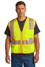 CornerStone ANSI 107 Class 2 Mesh Zippered Two-Tone Vest CSV103