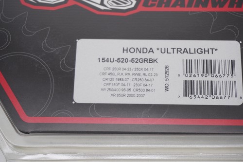 CRF250R CRF450R Renthal Rear Sprocket 52T 154U-520-52GRBK Black Honda CRF M45 - Picture 4 of 4