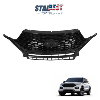 Front Upper Grille Grill Assembly Gloss Black For Ford Explorer ST 2020-2021