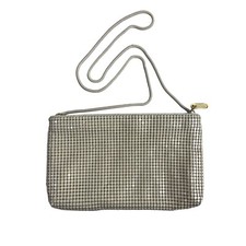 Vintage Hong Kong Women s Beige Metal Mesh Crossbody Purse With Chain Strap Sz S