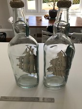 Cutty Sark & HMS Victory Two Ships In Bottles Vintage