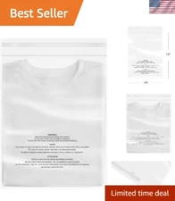 Resealable 10" x 13" Poly Bags with Suffocation Warning - Pack of 200