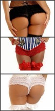 Darling Rows of Ruffled Lace "Boy Shorts" Style Panties Sheer on top and bottom