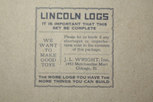 Vintage J.L. Wright Inc. Lincoln Log Single Set w/ Instructions-Patent 1920 - Picture 10 of 17