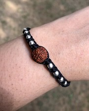 2 x 925 Silber Natur RUDRAKSHA Rudraksh 5 Mukhi Armband verstellbar Unisex