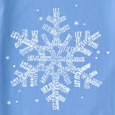 NWT Women's Life is Good Let It Snow Snowflake Blue LS Crusher Vee