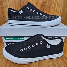 HURLEY Women's Chloe Slip-on Canvas Sneaker Shoes  Black