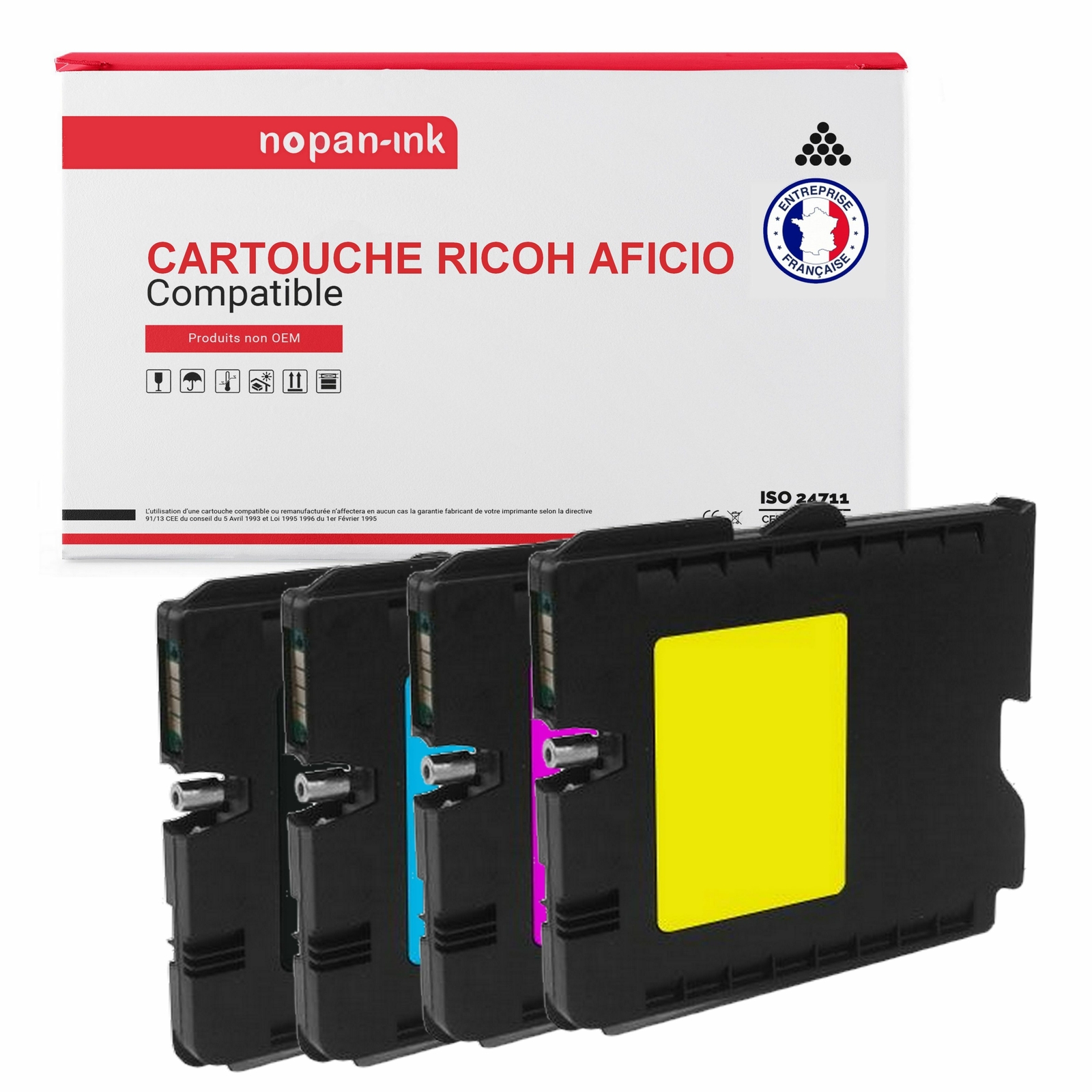 Toner RICOH 405761 NOPAN-INK pack 4 cartouches imprimante laser noir cyan magenta jaune consommable