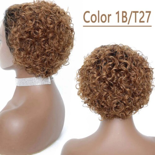 Short Pixie Cut Wig HD Lace Frontal Wig Short Curly Human Hair Wigs Deep Wave - Bild 26 von 27