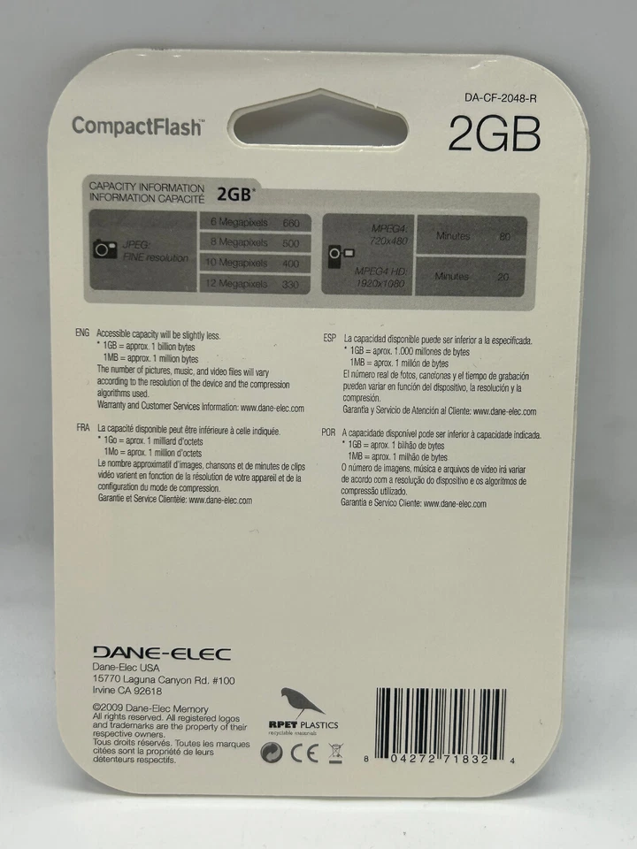 Dane-Elec 2 GB CompactFlash Memory Card DA-CF-2048-R - Image 3 of 3