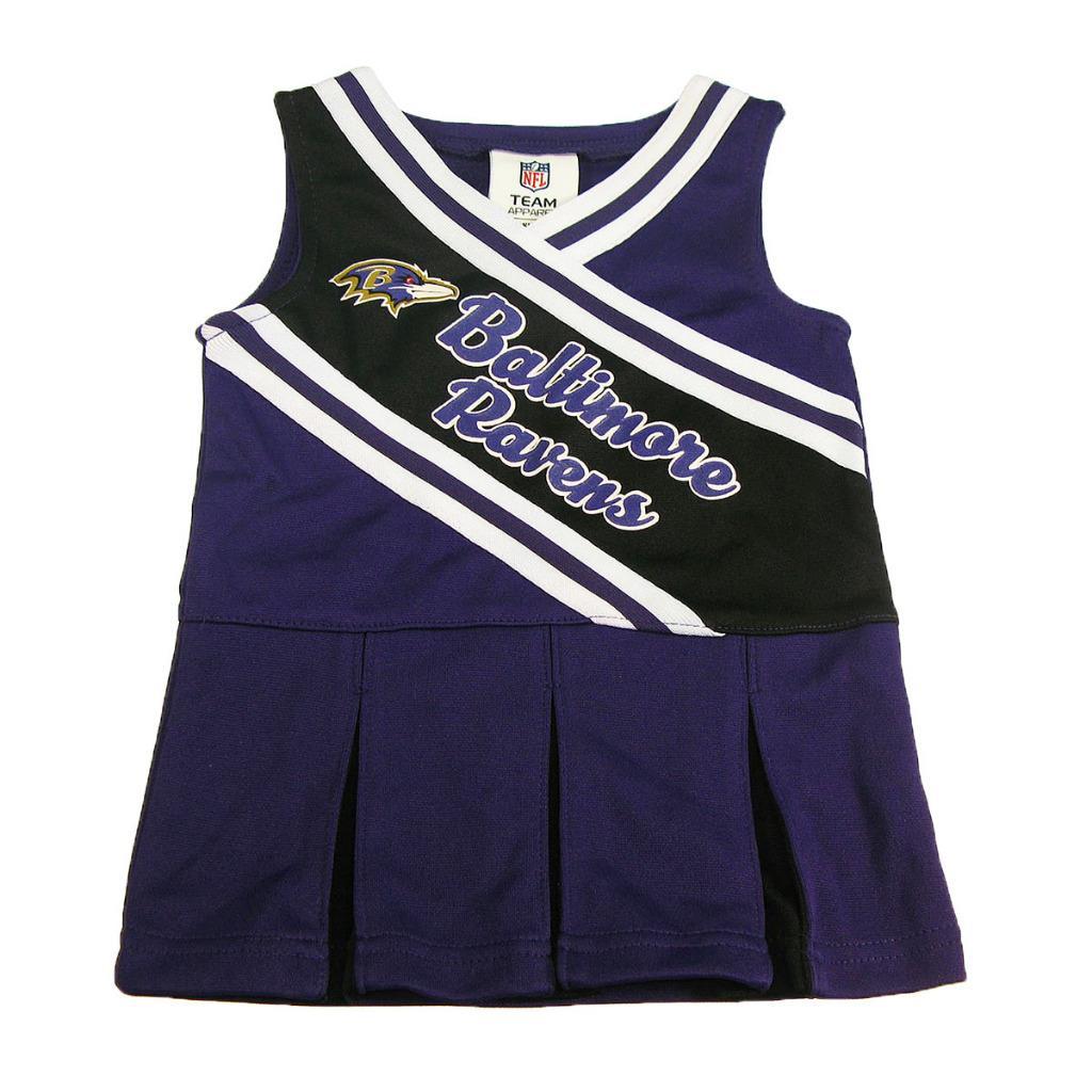 New NFL Baltimore Ravens Toddler Girls Cheerleader Dress Sizes 2T Football