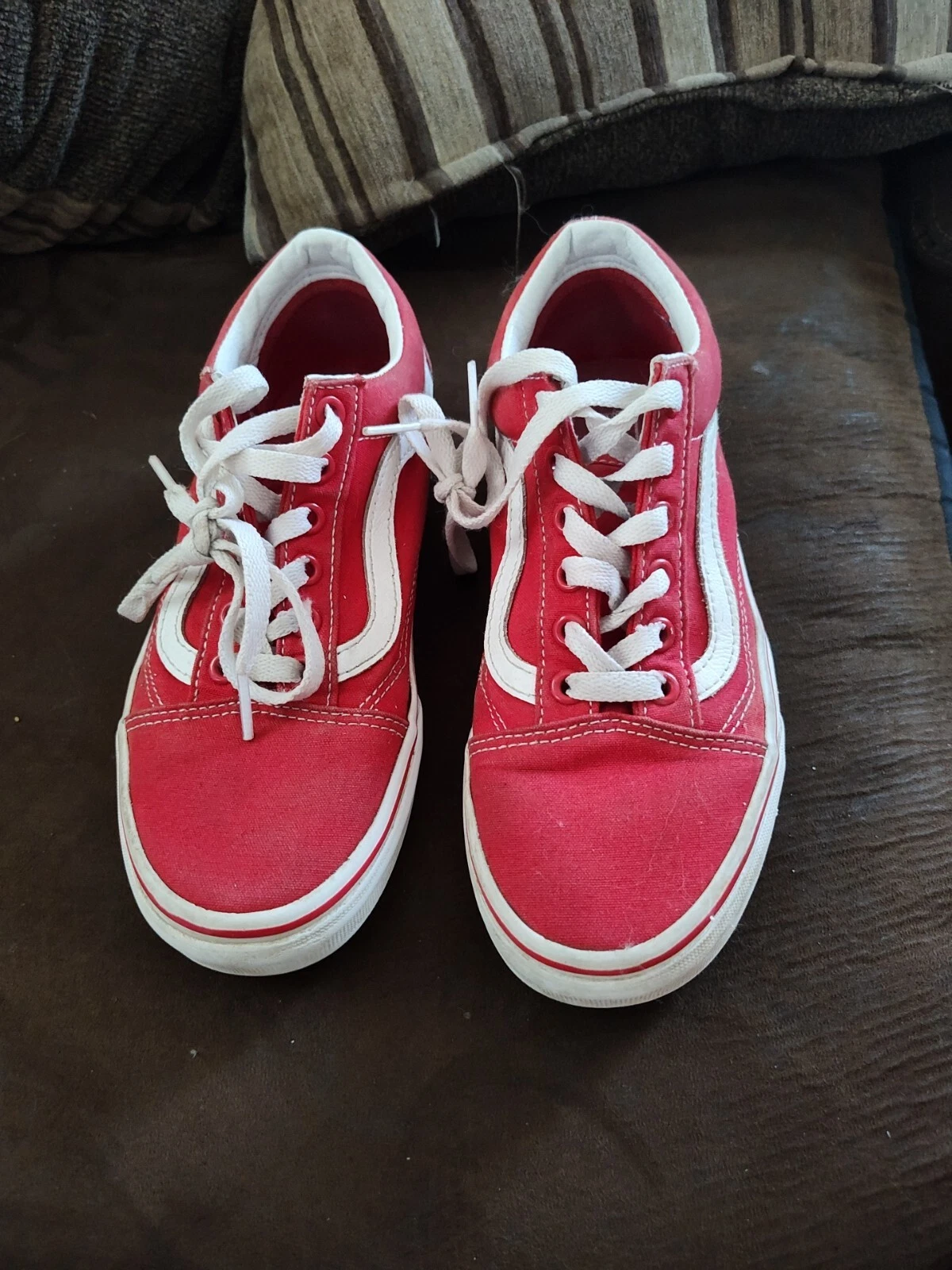 Scarpe da skateboard Vans Ska8 rosso e bianco tela donna 7 uomo 5 5