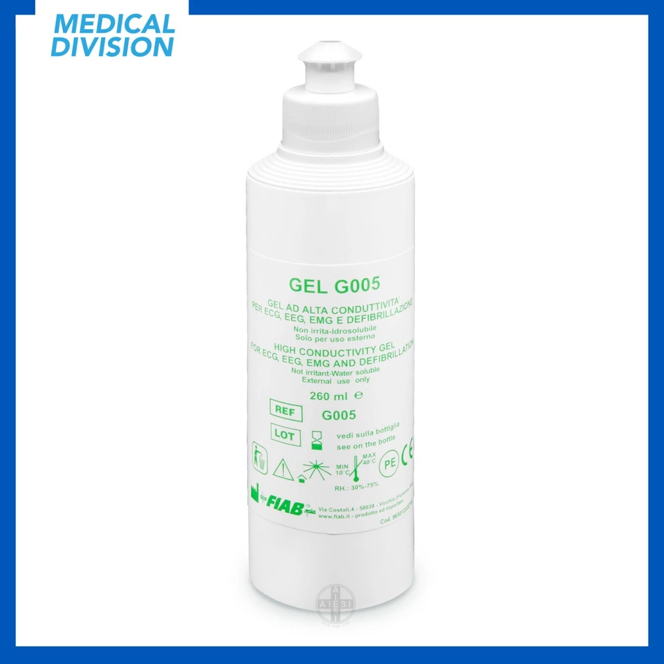 Gel conduttore per ECG EEG defibrillatore flacone 260 ml - elettrocardiogramma