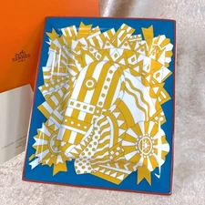 Hermes Paris Porcelain Change Tray Vide Poche Cheval de Fête with Case