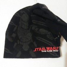 Star Wars The Clone Wars Boy's 2-Piece Knit Beanie Hat/Glove Set Size 2/4T. NWOT