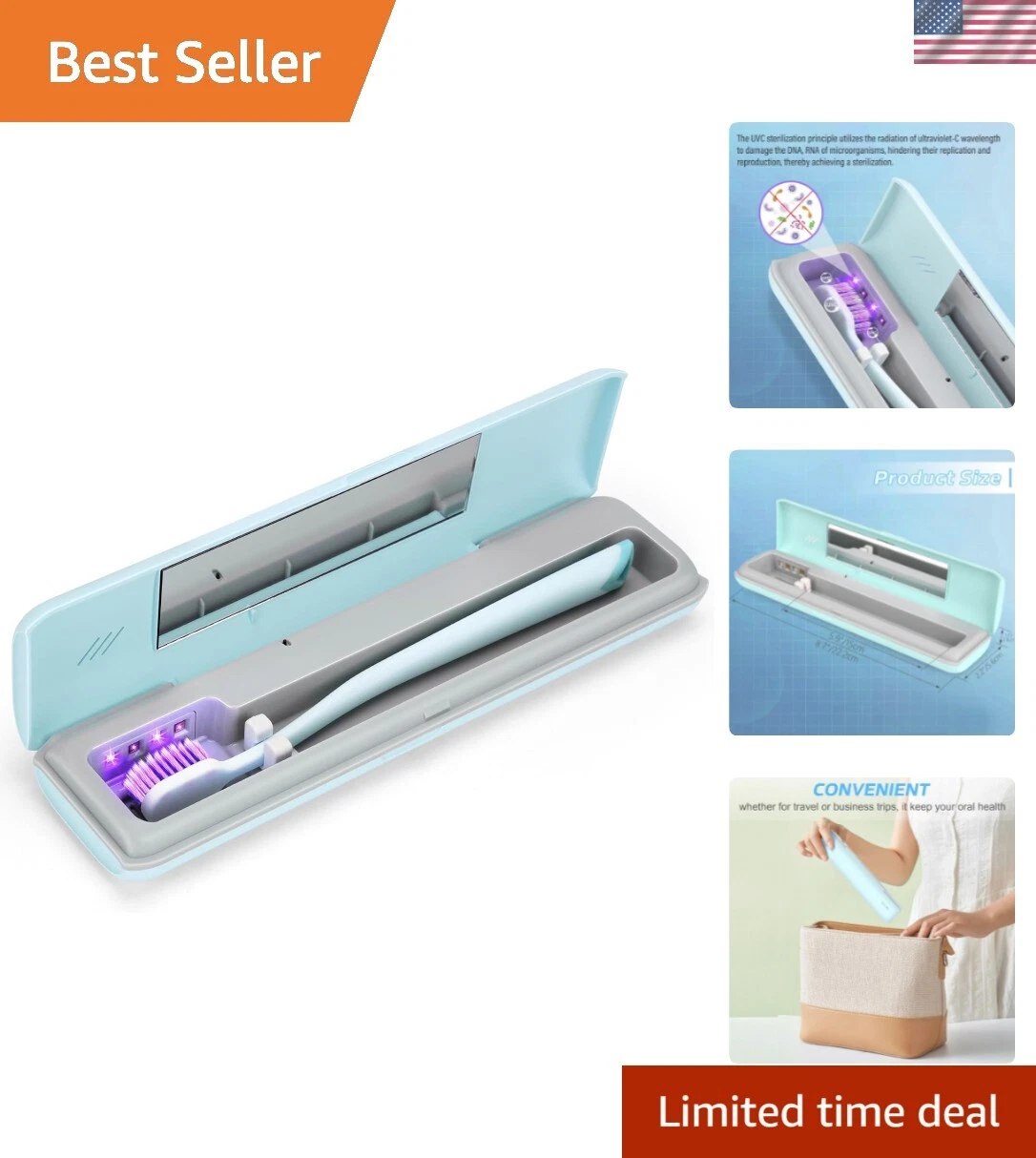 Portable UVC Toothbrush Case